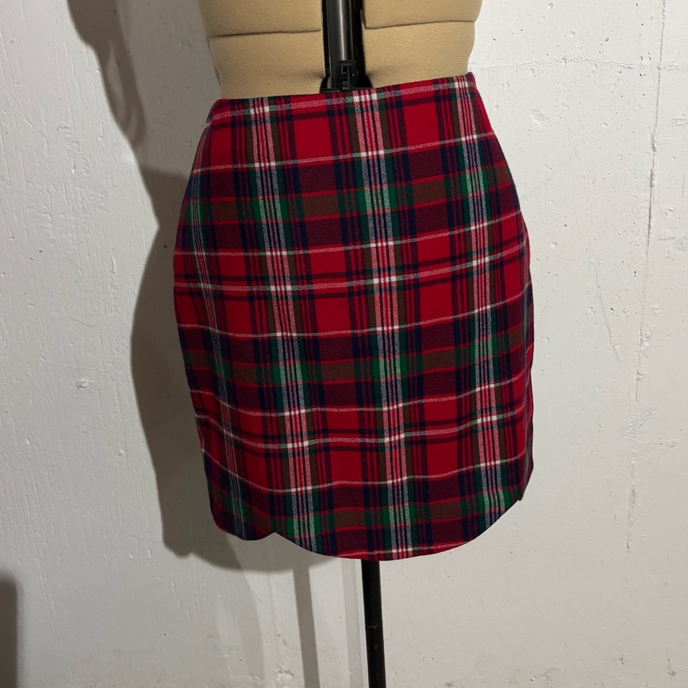 Vineyard Vines Red and Green Plaid Mini Skirt